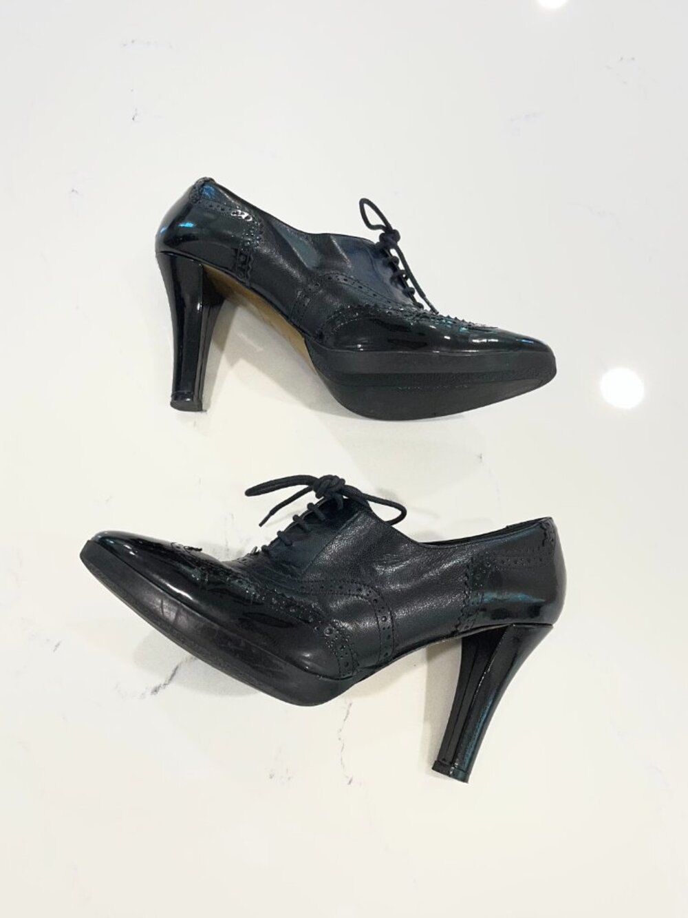 Via Spiga Leather Orford Pump in Black Leather Pump Size 7.5